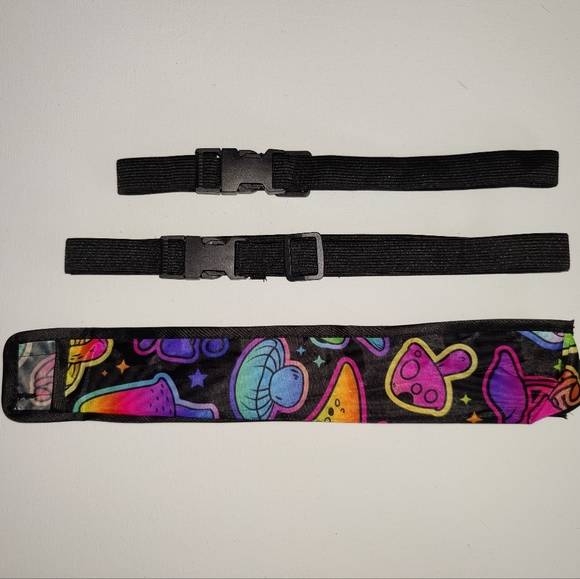 UV Psilo Hand Fan w/ Matching Leg Holster | Rave Hand Fan | Festival Hand Fan - Picture 4 of 5